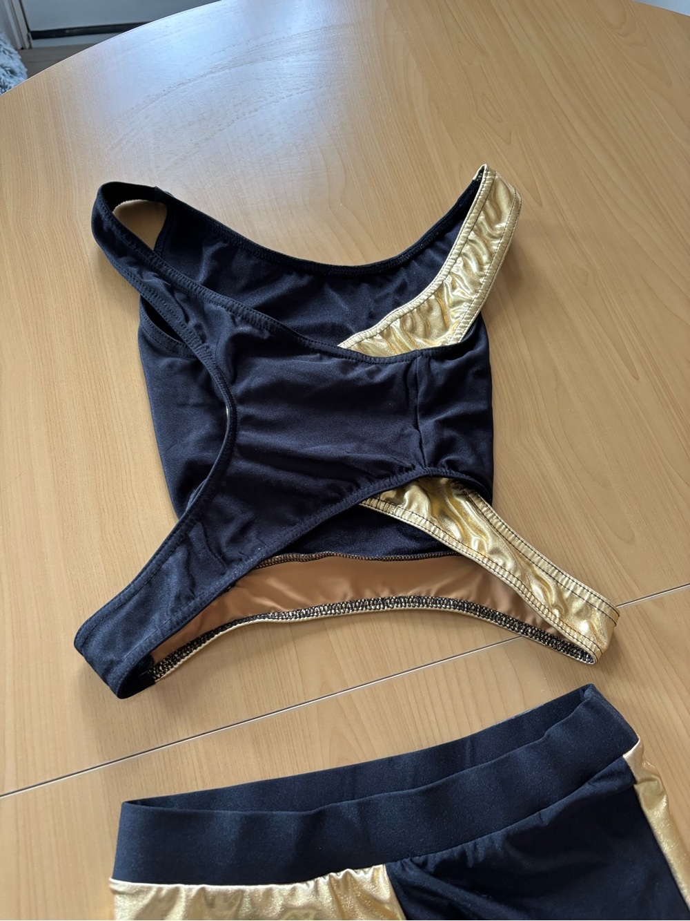 Metallic Gold & Black “out of my mind” dance costume by A wish come true.Sz SA - Picture 4 of 6